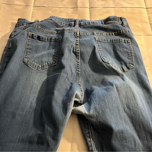 Blue DKIN Stretch Skinny / Straight Leg Jeans, Medium Wash, Size 22W - Picture 7 of 13